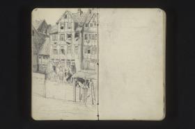 Alte Häuser an einem Fluss