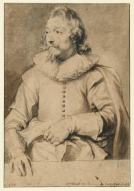 Bildnis des Jacobus de Cachopin, Vorzeichnung zum Stich in der Iconographia