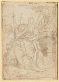Die heilige Euphemia, Vorzeichnung für einen Stich von Johann Sadeler