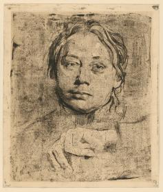 Selbstbildnis mit der linken Hand (1. Zustand)