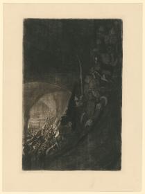 Bewaffnung in einem Gewölbe (Blatt 4 aus "Bauernkrieg", 7. Zustand)