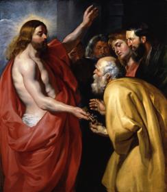 Christus übergibt dem heiligen Petrus die Himmelsschlüssel