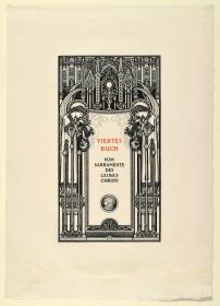 Probedruck des vierten Zwischentitels in Thomas von Kempen Die vier Bücher von der Nachfolge Christi