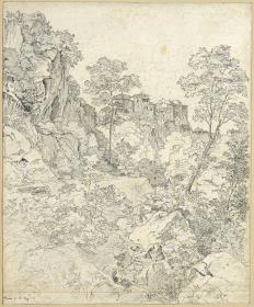 Felsen und Häuser in Olevano
