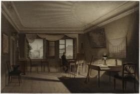 Selbstbildnis im Atelier in Dresden