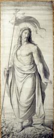Christus aus der Noli-me-tangere-Gruppe neben südlichem Querschifffenster in der Ludwigskirche in München