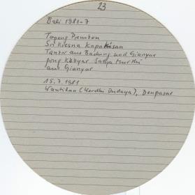 Schumacher Bali 1981
