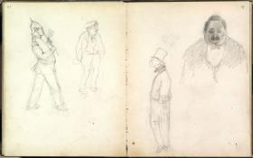 "Behelmter Musikant in Uniform" und "Berliner Volkstype"-Skizzenbuch - Seite 40 / Seite 41,