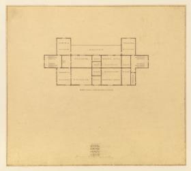 Imaginäre Skizze für eine Villa Erich Mendelsohns, zweites Obergeschoss