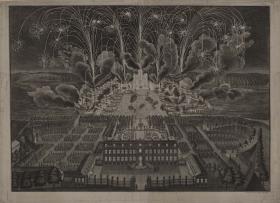 Feuerwerk zur Hochzeit von Friedrich August II. und Kaisertochter Maria Josepha in Dresden 1719