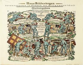 Neue Bilderbogen herausgegeben zu Gunsten der Kriegspatenschaft. Stellungsbau.