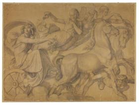 Der Morgen (Der Wagen der Eos). Karton zu den Deckenbildern der Münchner Glyptothek