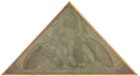 Eros mit dem Adler (Element des Feuers). Karton zu den Deckenbildern der Münchner Glyptothek