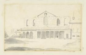 Blick auf die alte Fassade von S. Giovanni in Laterano