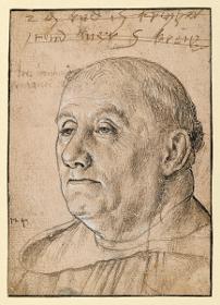 Leonhard Wagner, Schreiber im Kloster St. Ulrich, halb nach links