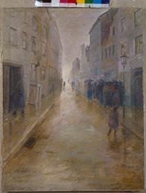 Berliner Straße im Regen II
