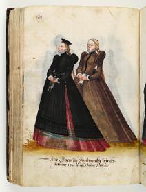 Trachtenbuch: Also gehen die Handwerks-Jungfrauen in Augsburg zum Tanz