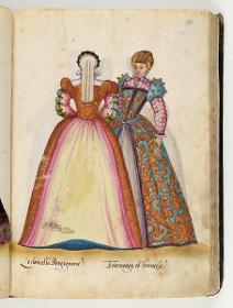 Trachtenbuch: Le doncello Borgignone. Fiamenge et Francese