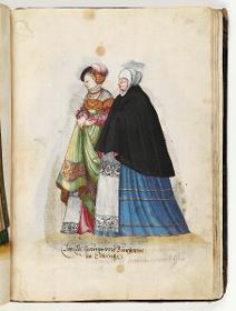 Trachtenbuch: Edelfraun und Bürgerin in Döring (?)