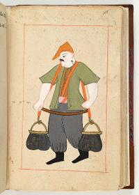 Türkisches Trachtenbuch: Acemi oğlânlerin Çorba Ulustareci (Suppenträger der Janitscharenanwärter)