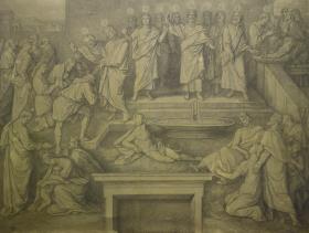 Ausgießung des heiligen Geistes. Karton zu den Wandbildern der Fürstengruft (Campo Santo) in Berlin