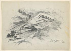 Cleveland, Ohio, Park-Synagoge, Skizze, Vogelsperspektive