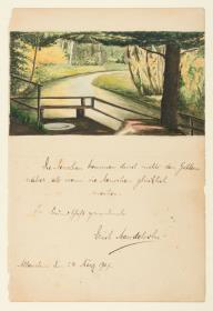 Albumblatt mit der "Verlobungsquelle" im Allensteiner Stadtwald