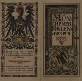 Münchener Kalender für 1892 Einband
