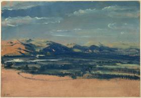 Weites Tal und blaue Berge