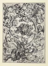 Ranke mit Eule und anderen Vögeln
