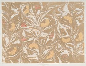 Marmorpapier (mit kleinen Blüten und Blättermotiven)