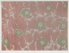 Marmorpapier (mit herzförmigen Motiven)