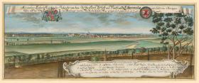Blick von Osten auf Schloss und Stadt Elsterwerda