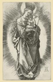 Maria auf der Mondsichel mit Szepter und Sternenkrone