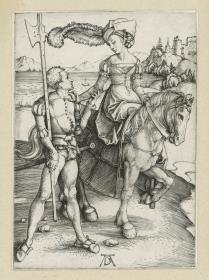 Landsknecht und Fräulein zu Pferd