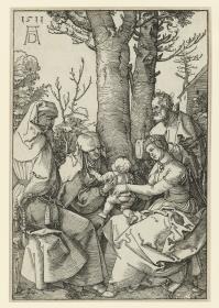 Die Heilige Familie mit Joachim und Anna unter einem Baum