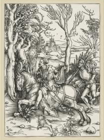 Ritter zu Pferd und Landsknecht