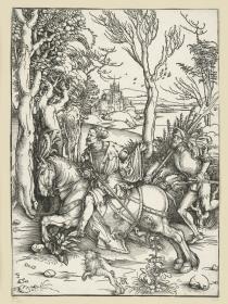 Ritter zu Pferd und Landsknecht