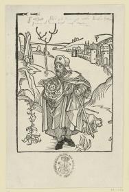 Johannes Gerson als Pilger (Titelseite zu Gersonis Opera, Nürnberg 1489)
