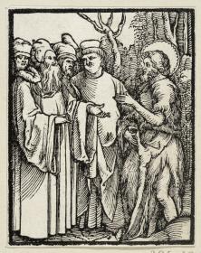 Die Juden schicken Priester und Leviten zu Johannes (aus: Postilla, 43 Holzschnitte)