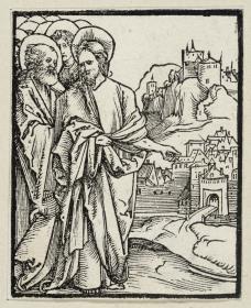Die Weissagung von der Zerstörung Jerusalems (aus: Postilla, 43 Holzschnitte)