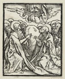 Die Himmelfahrt Christi (aus: Postilla, 43 Holzschnitte)