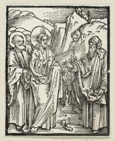 Nikodemus kommt zu Jesus (aus: Postilla, 43 Holzschnitte)