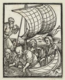 Der wunderbare Fischfang (aus: Postilla, 43 Holzschnitte)