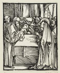 Die Darstellung Christi im Tempel (aus: Postilla, 43 Holzschnitte)