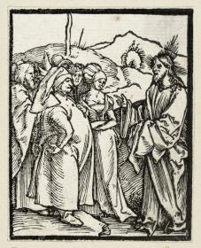Die bekennenden Sünder kommen zu Christus (aus: Postilla, 43 Holzschnitte)
