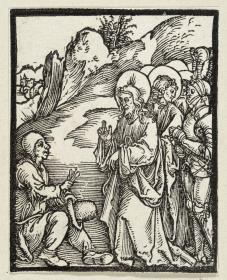 Christus heilt einen Aussätzigen (aus: Postilla, 43 Holzschnitte)