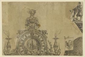 Der Triumphbogen des Kaisers Maximilian I. (15): Der Giebel des linken Portals