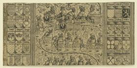 Der Triumphbogen des Kaisers Maximilian I. (5): Oberer Teil des Stammbaums zwischen Reihen von Wappen