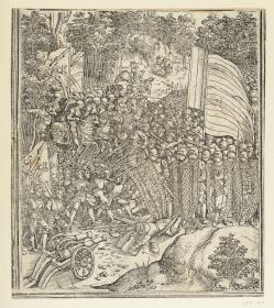 Der Triumphbogen des Kaisers Maximilian I. (Fragment v. 24b): Die Schlachtszene unten rechts